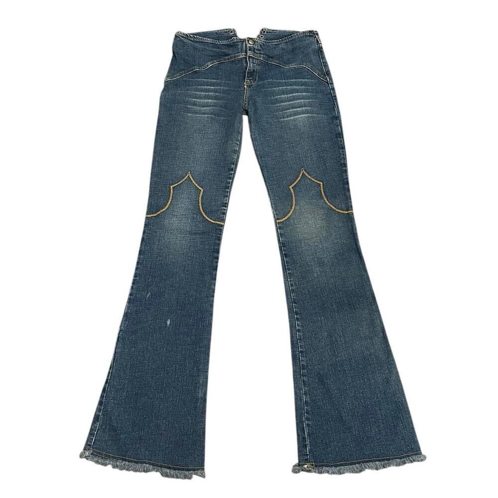 RARE Vintage 90s JNCO blue denim jeans with accent stitching